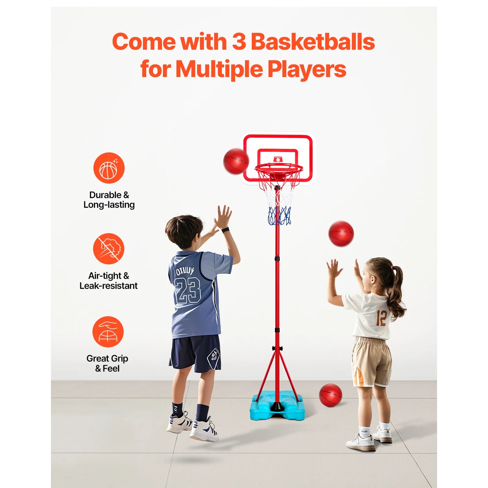 Adjustable Toddler Basketball Hoop 104–190CM Kids Indoor Outdoor Sport Toy Set