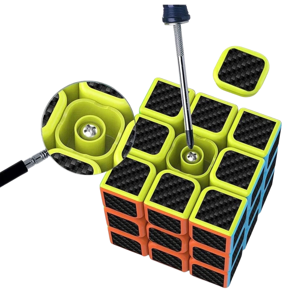 3x3 Speed Cube Puzzle Super-Durable Carbon Fiber Sticker Magic Cube Toy for Kids