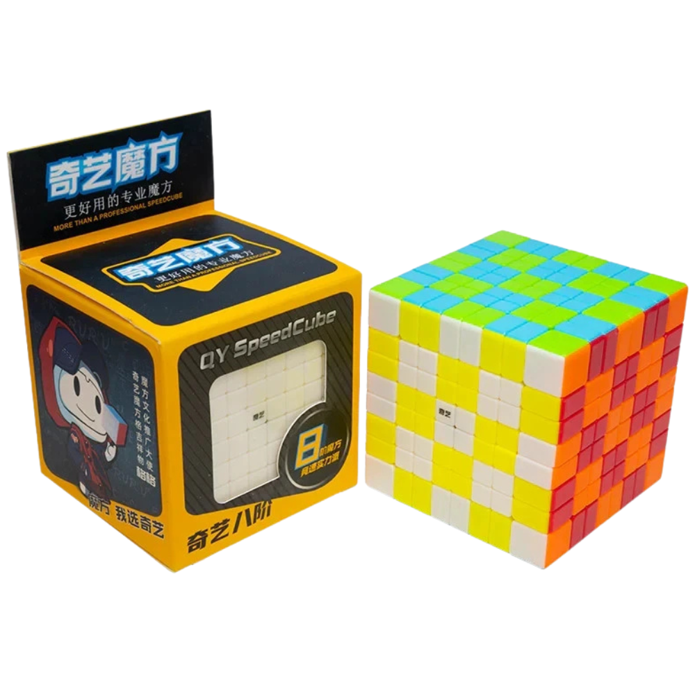Qiyi 8x8 Stickerless Magic Cube Puzzle Super Smooth Fast Speed Cube Toy for Brain Training