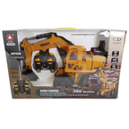 Remote Control Construction Digger RC 50CM Working Lights 360° Revolve Kids Toy