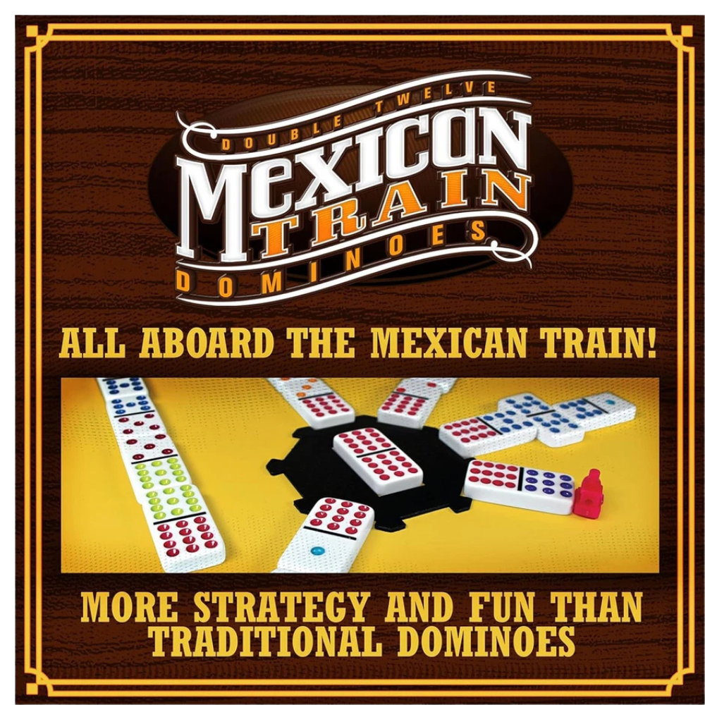Mexican Train Dominoes Game Classic Family Strategy Board Game for 2–8 Players
