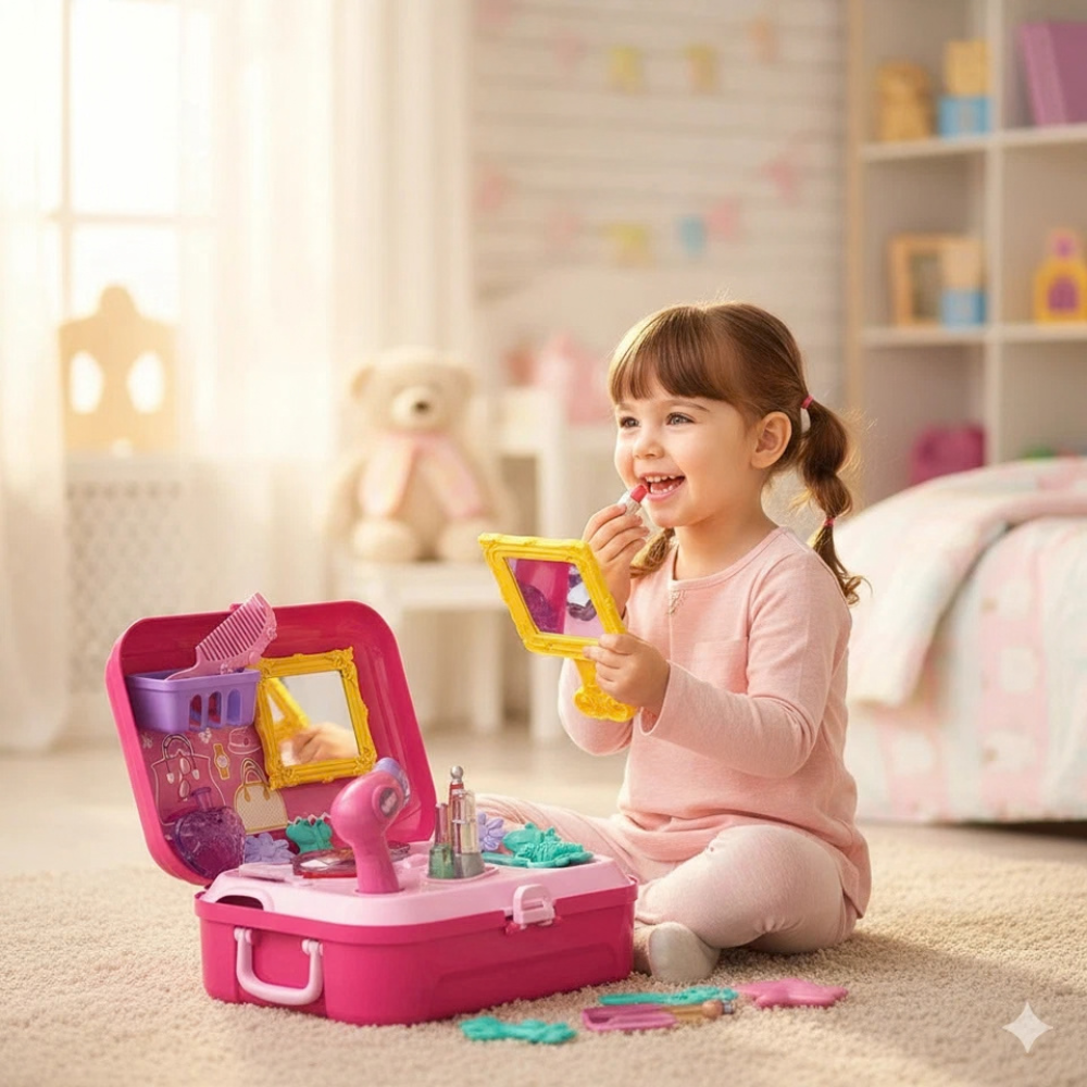 Girls Princess Pretend Makeup Set Kids Cosmetics Kit Dress-Up Beauty Toy Gift for Children