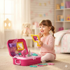 Girls Princess Pretend Makeup Set Kids Cosmetics Kit Dress-Up Beauty Toy Gift for Children