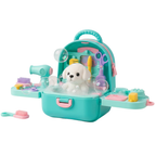 Pet Toy Pretend Dog Grooming Backpack Vet Play Set Gift for Kids and Children