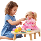 18" Bibi Doll Elizabeth Baby Girl Doll Soft Body Blonde Hair Blue Eyes 16 Sounds Dummy Realistic Lifelike Toy