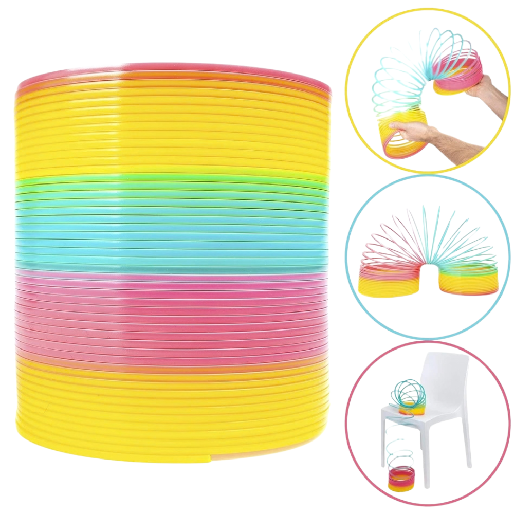 Giant Rainbow Spring Toy Large Colourful Slinky Fun Kids Toy