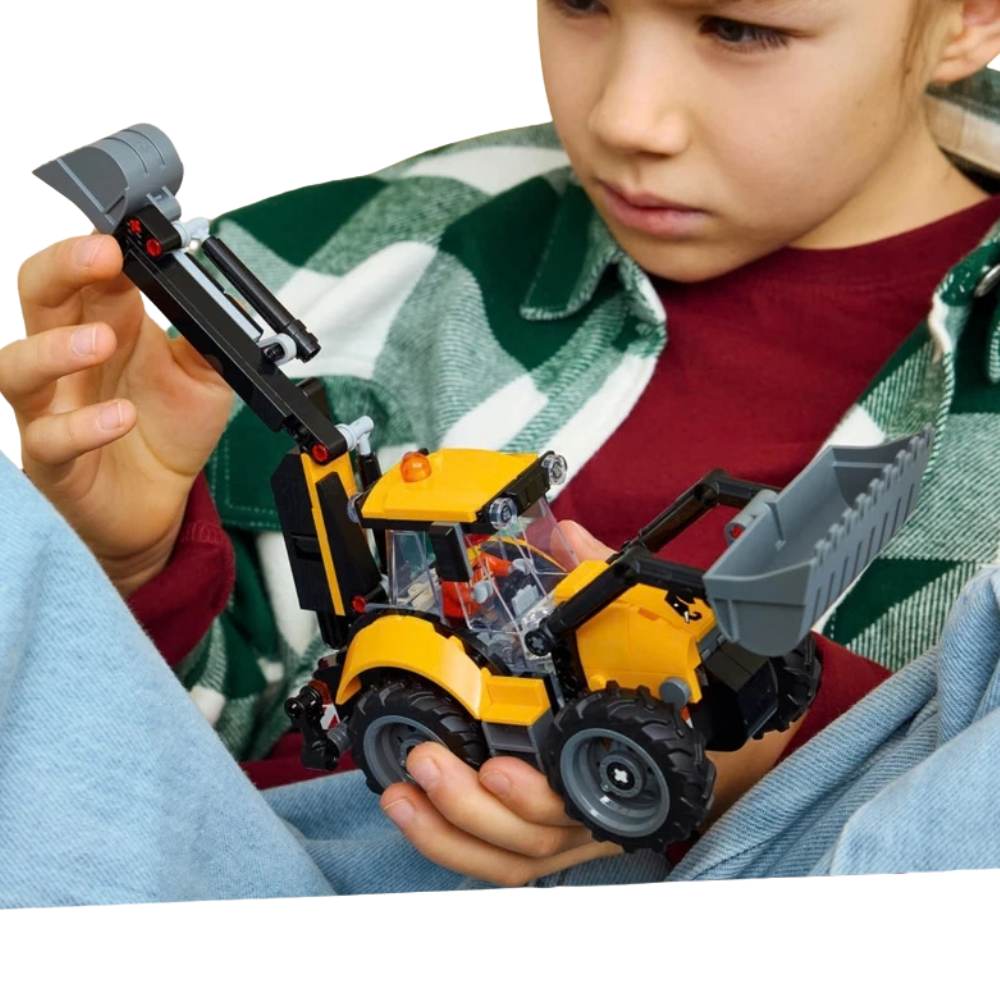 LEGO City Yellow Backhoe Loader Construction Vehicle Building Toy Set Kids 7+