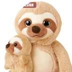 Mum & Baby Sloth Soft Toy 9 Inch Plush Teddy Cuddly Stuffed Animal Toy Kids Gift