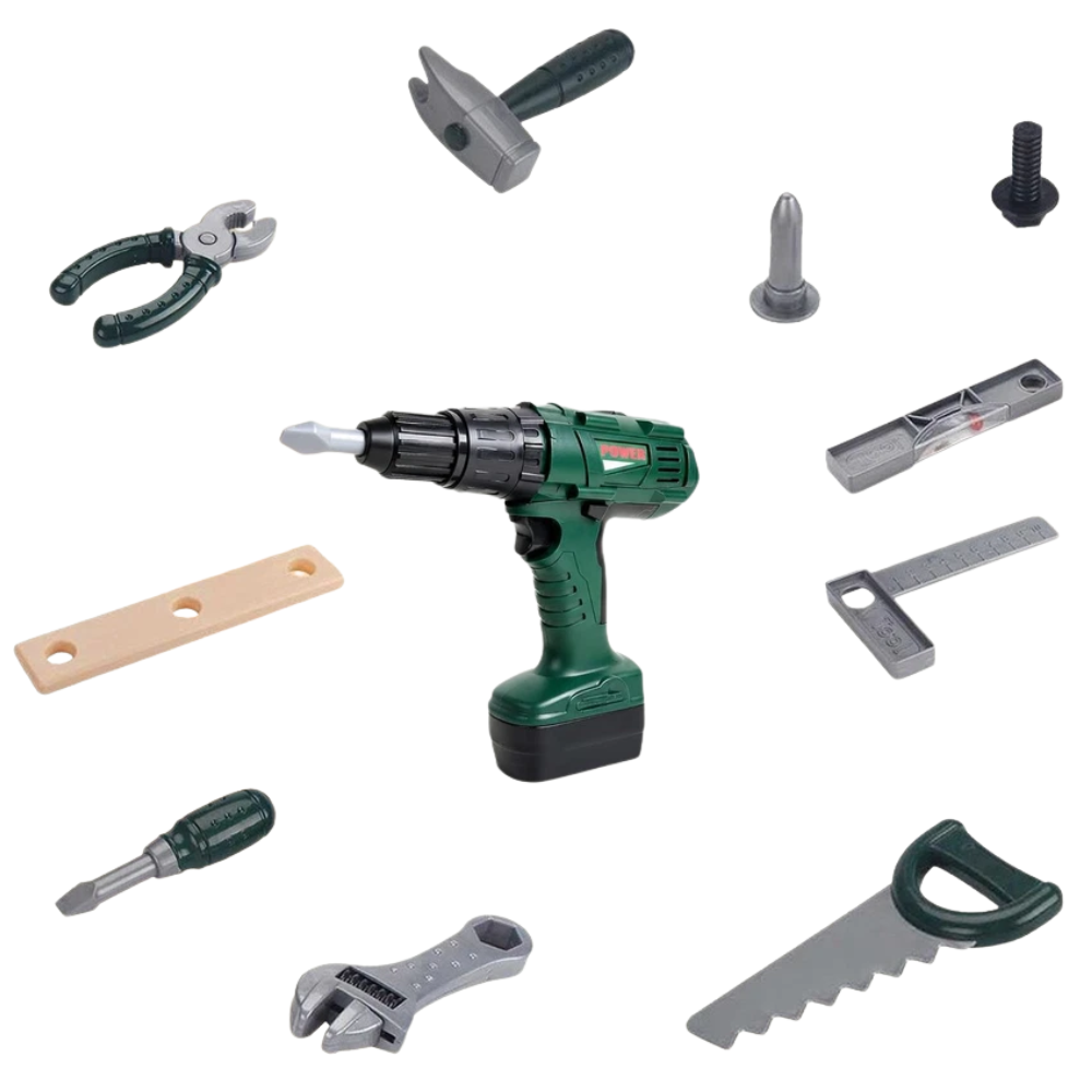 Kids Tool Set Backpack with Working Drill 19 Piece Construction Diy Toy Kit for Boys Girls