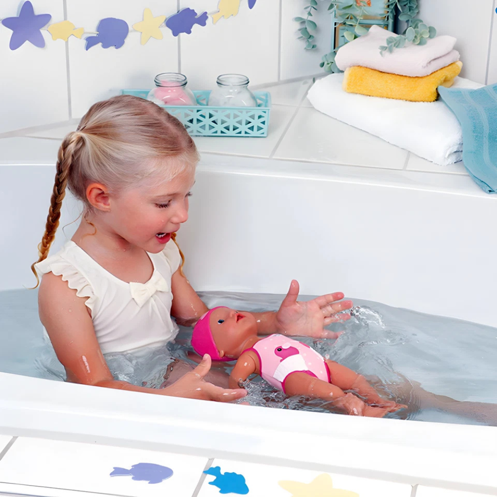 Baby Born My First Swim Girl Doll 30cm, Cute Swimming Baby Doll Toy for Kids Pretend Play