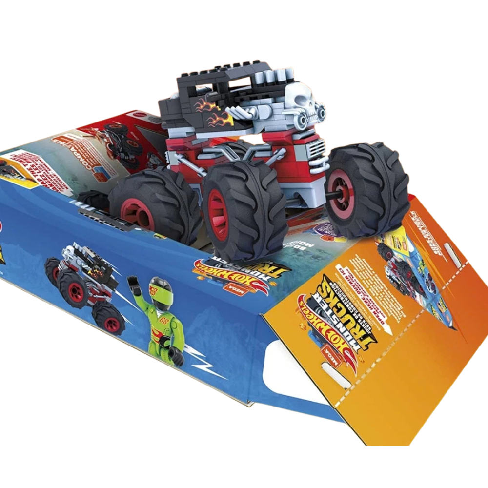 Hot Wheels Mega Construx Bone Shaker Monster Truck 194pc Building Set Kids Mattel