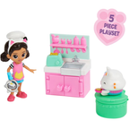 Gabby's Dollhouse Lunch & Munch Kitchen Playset 2 Figures Gabby Cakey Cat Kids 3+ New