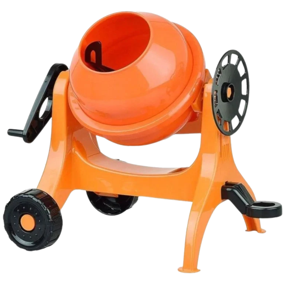 Lena Cement Mixer Toy Orange Construction Truck with Rotating Drum and Wheels