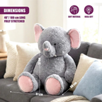 40 Inch Jumbo Elephant Plushie Giant Teddy Soft Stuffed Animal Toy for Boys and Girls