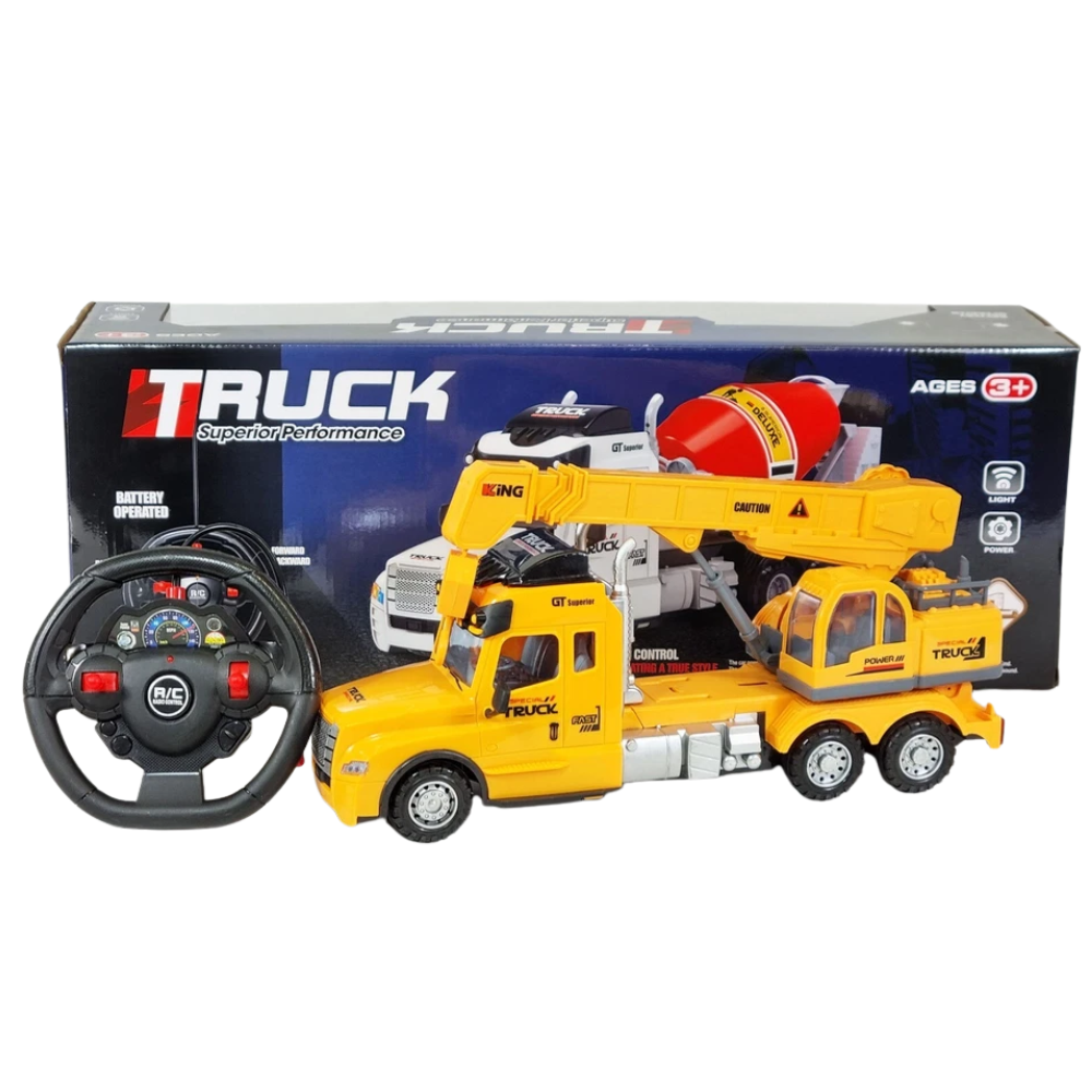 Remote Control Crane Truck RC 36cm Working Lights Sounds Crane Arm Kids 3+