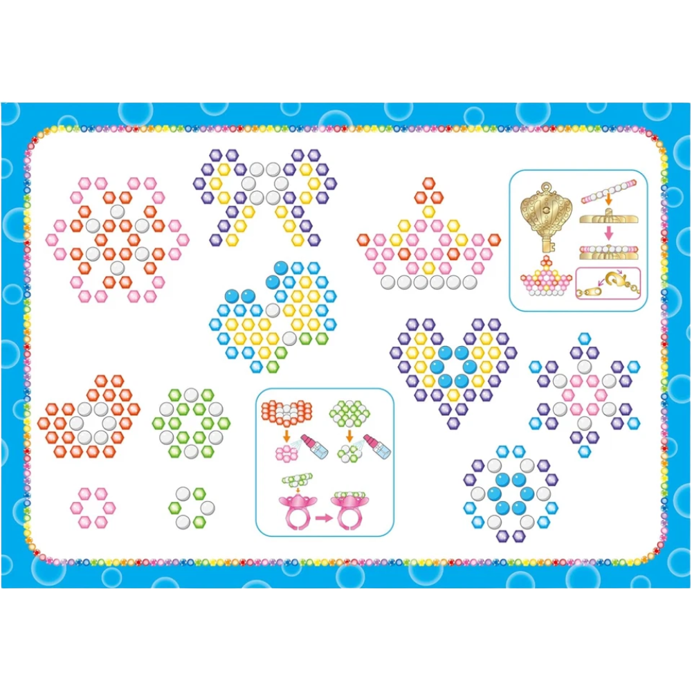 Aquabeads Sparkly Accessory Art Craft Bead Kit 300+ Beads Jewellery Set 4+
