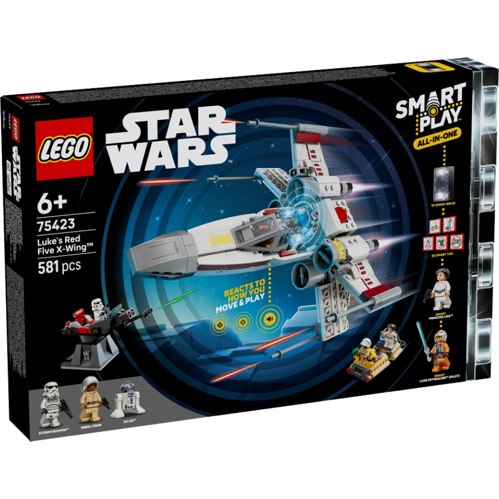 Lego Star Wars Smart Play Luke's Red Five X-Wing 75423 Interactive Building Set for Kids