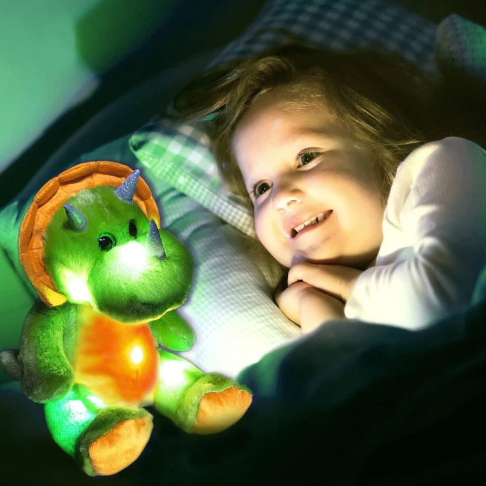 abeec Light Up Dinosaur Plush Toy LED Night Light 6 Colour Changing Soft Teddy