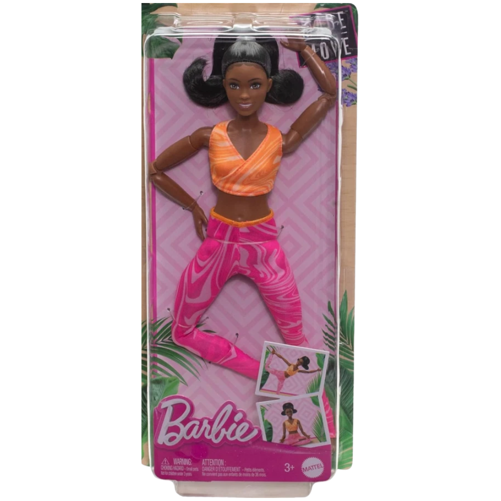 Barbie Made to Move Fashion Doll Brunette 22 Points Articulation Sports Top Yoga Pants New