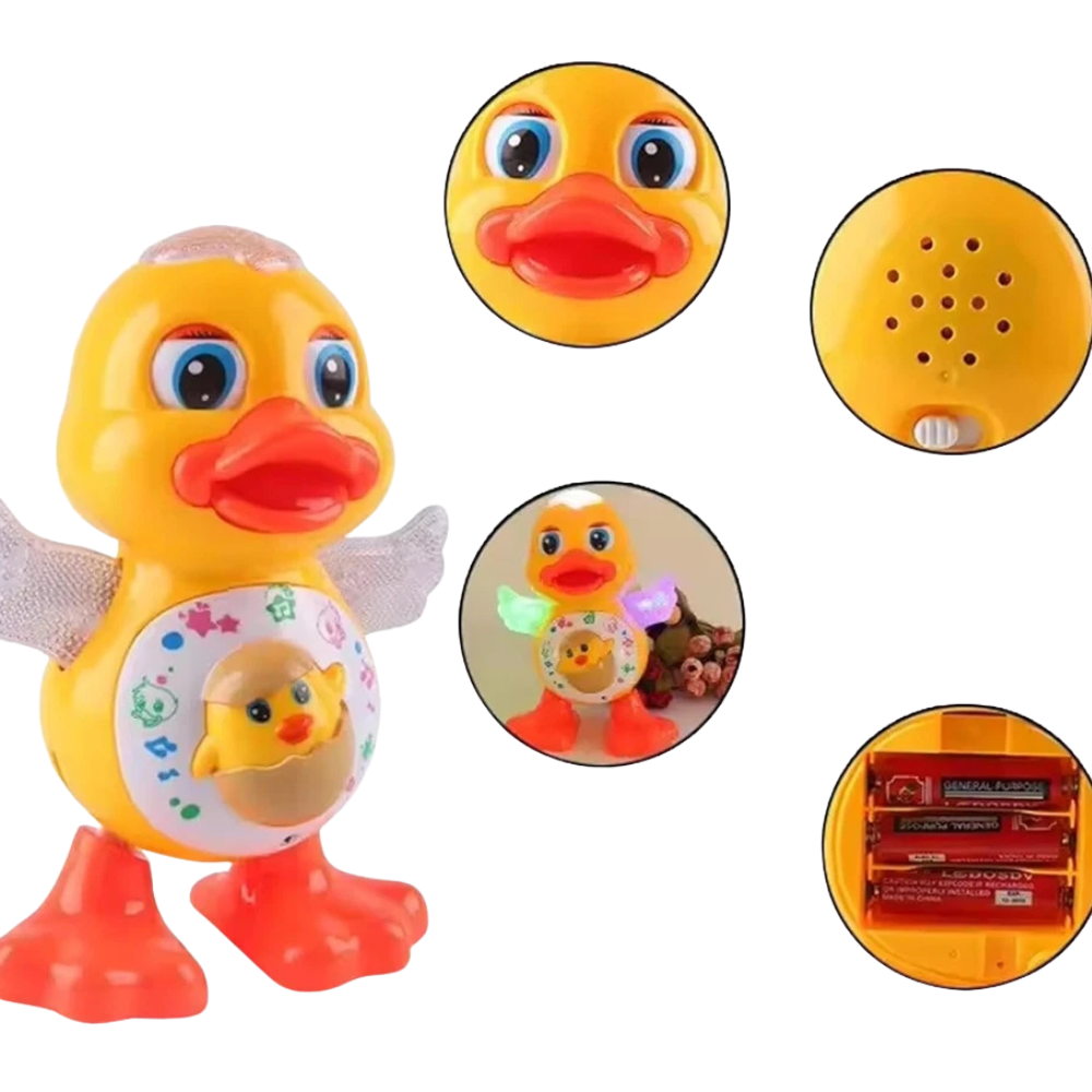 PEBBLE HUG Dancing Duck Musical Singing Waddling Battery Operated Toy