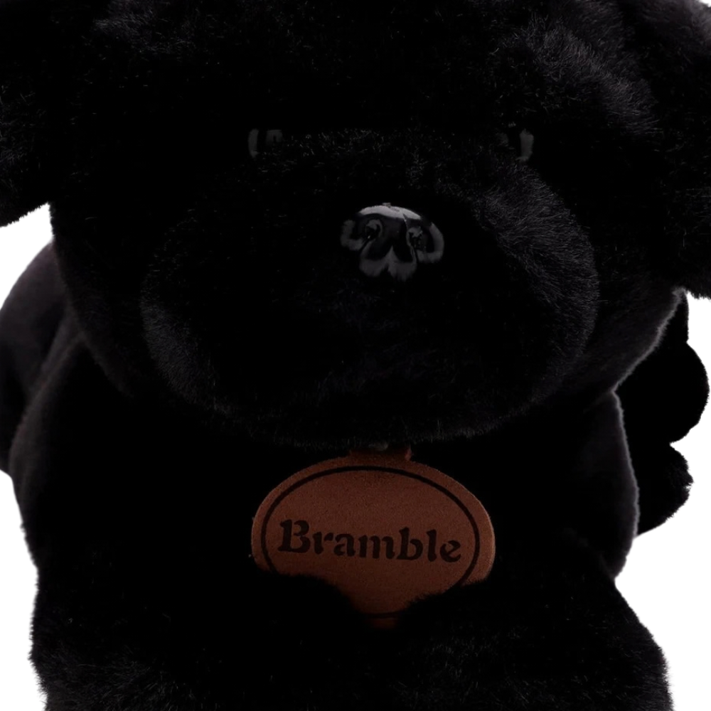 Toyland 25cm Bramble Black Labrador Soft Toy Plush Dog Lying Down Puppy