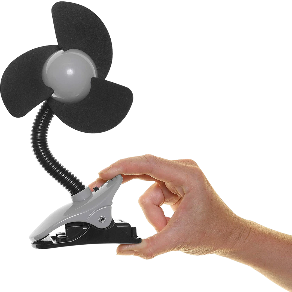 Dreambaby Portable Stroller Fan with Soft Foam Blades, Adjustable Clip & Flexible Neck Black