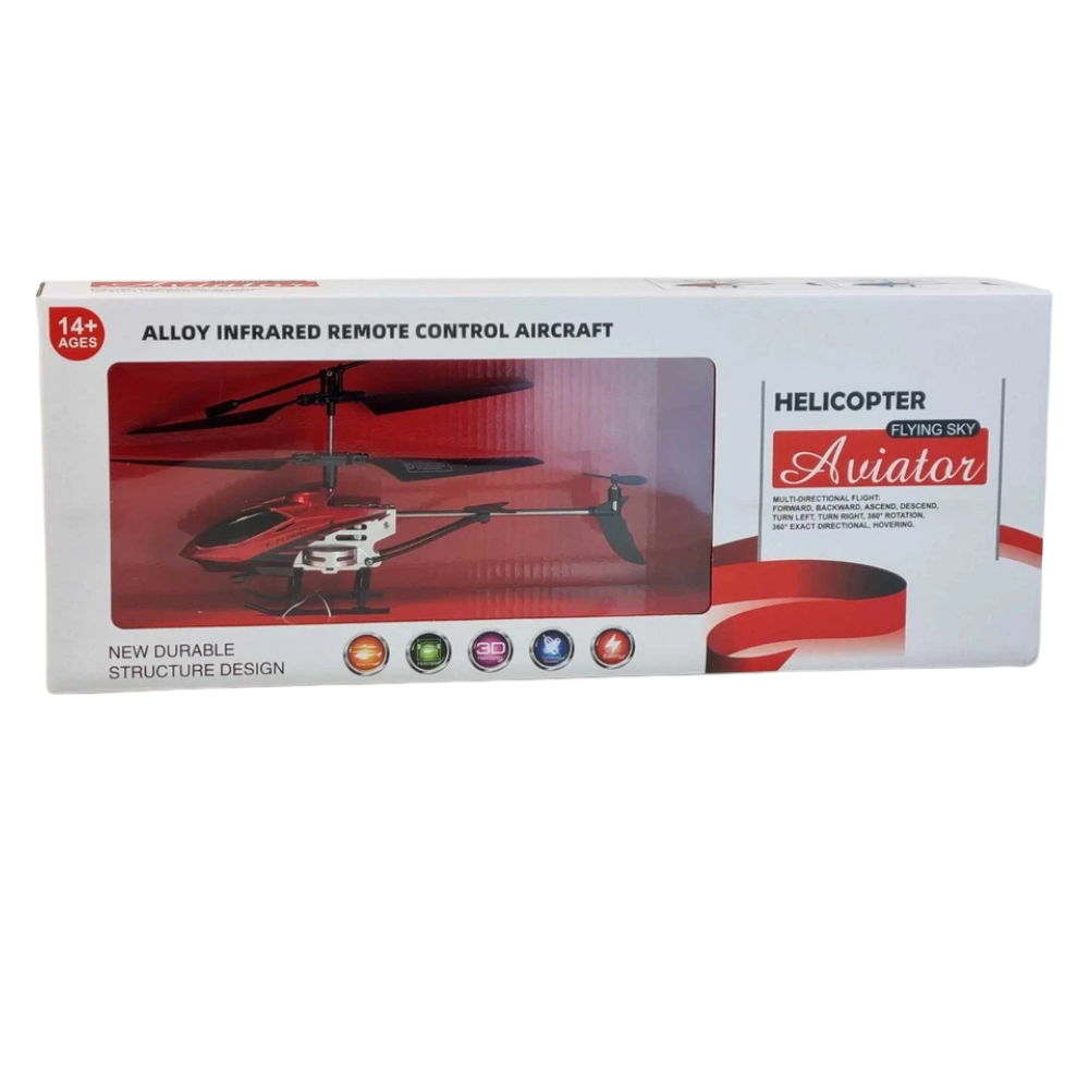 RC Helicopter 3.5CH Gyro Flying Sky Aviator Alloy Indoor Remote Control 14+