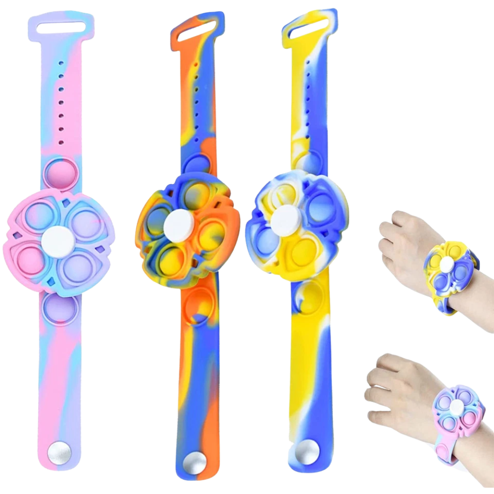 Fidget Spinner Pop Toy Wristband Rotatable Bubble Stress Relief