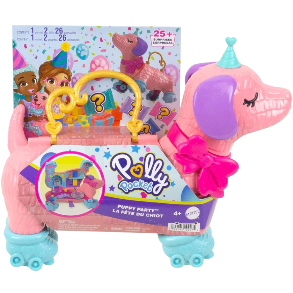 Polly Pocket Puppy Party Playset with 2 Dolls Animal Toys & Accessories for Kids