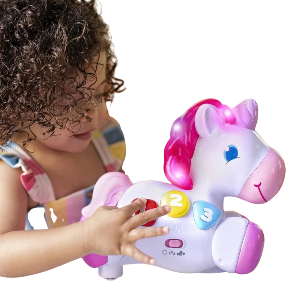 Bright Starts Rock & Glow Unicorn Baby Toy Lights Sounds Musical Learning Toy 6m+