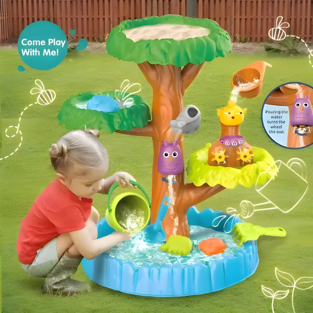 RLS Magic Tree Sand and Water Table Large 17-Piece Outdoor Garden Activity Play Set