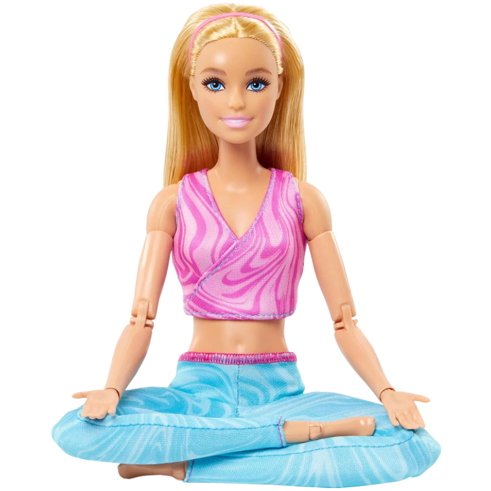 Barbie Made to Move Blonde Doll Top Yoga Pants Pink & Blue