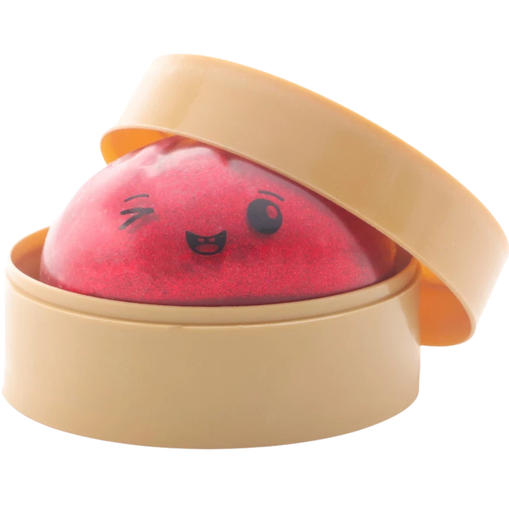 Toyland Shiny Red Squishy Bao Dumpling Sensory Fidget Toy with Steamer Box