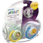Philips Avent Baby Soothers 2 Pack Orthodontic BPA-Free Silicone Dummies with Hygienic Cap