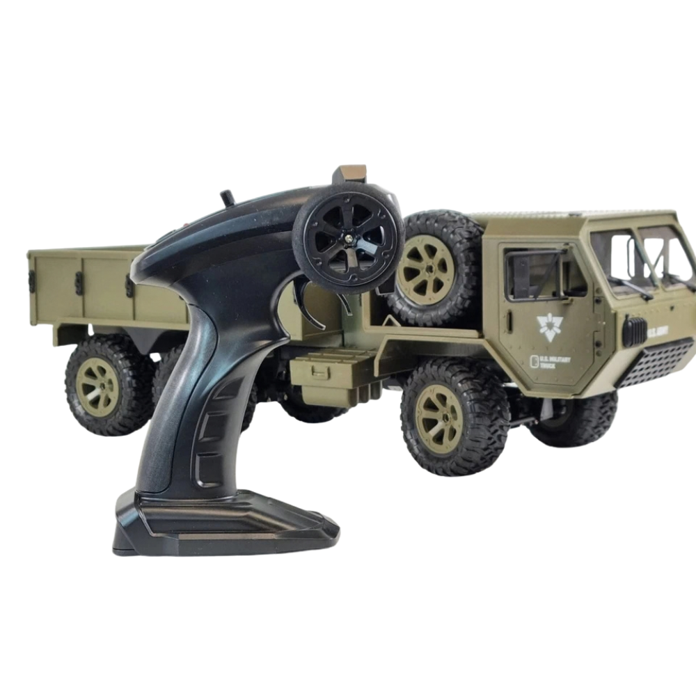 Fayee Fy004a Rc Military Truck 6wd 1:12 Scale 2.4ghz 15km/h Led Kids Toy Off-Road Vehicle 8+ Army