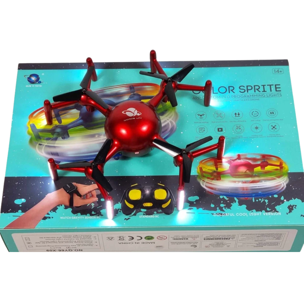 Remote Control Led Drone Rc 2.4ghz App Programmable Sky Writing Kids Gift 14+ Uk Toy