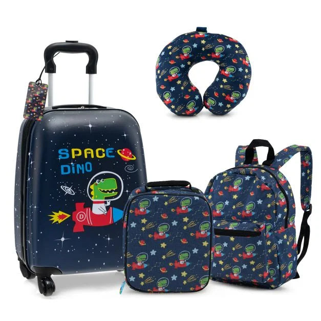 Children’s 5-Piece Rolling Suitcase and Backpack Luggage Set
