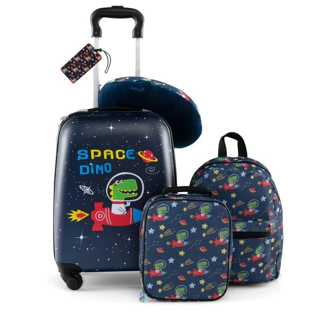 Children’s 5-Piece Rolling Suitcase and Backpack Luggage Set