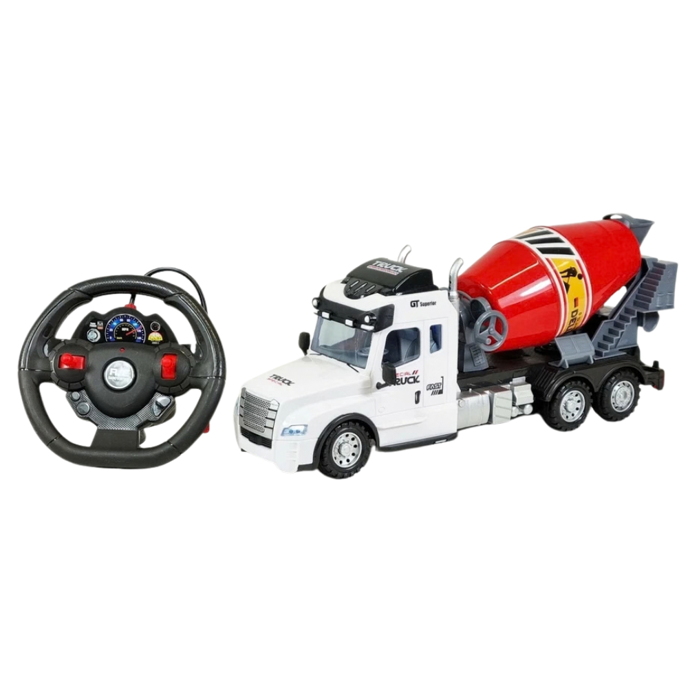 Remote Control Cement Mixer Truck RC 35cm Lights Sounds Working Drum Kids 3+