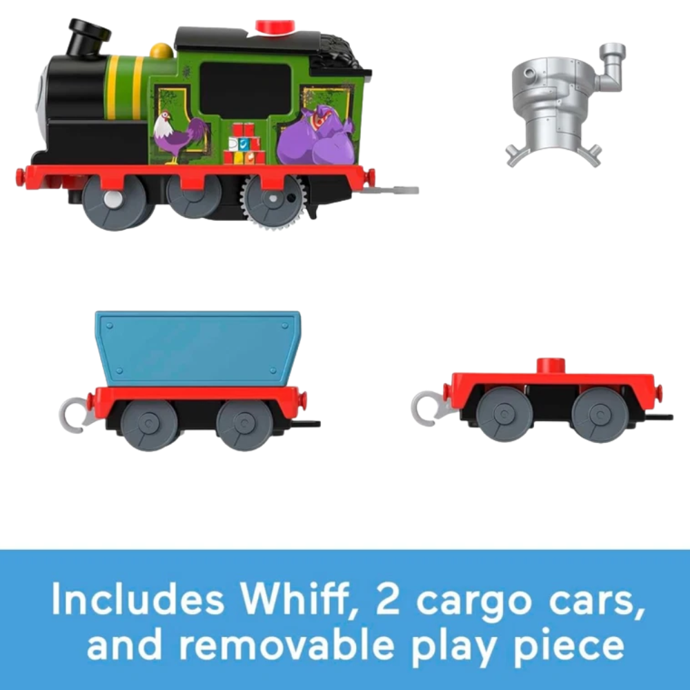 Thomas & Friends Talking Whiff Motorized Engine Train Set with 2 Cargo Cars
