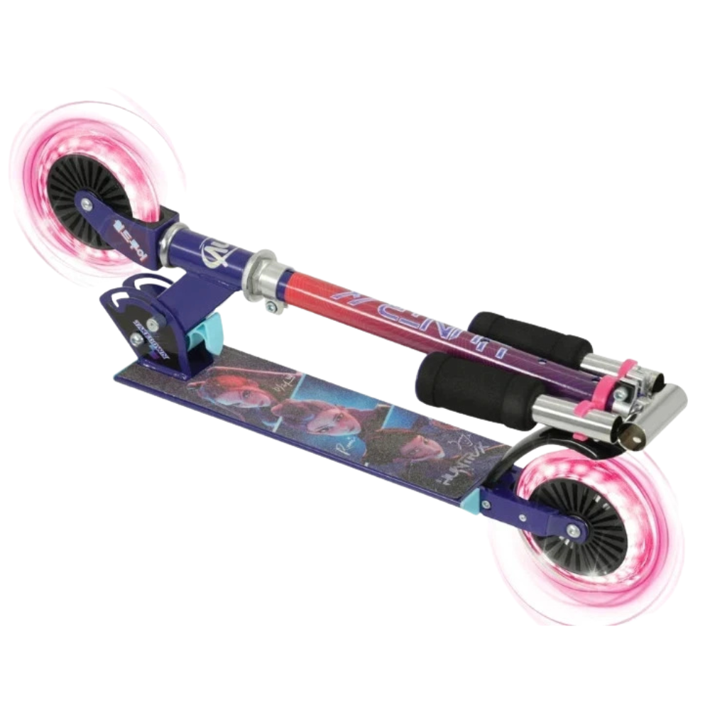 KPOP Demon Hunters Folding Scooter Kids Light Up LED Wheels Adjustable Handlebar