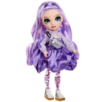 Rainbow High Sparkle & Shine Viola Fashion Doll with Glitter Legs, Purple Outfit and Accessories