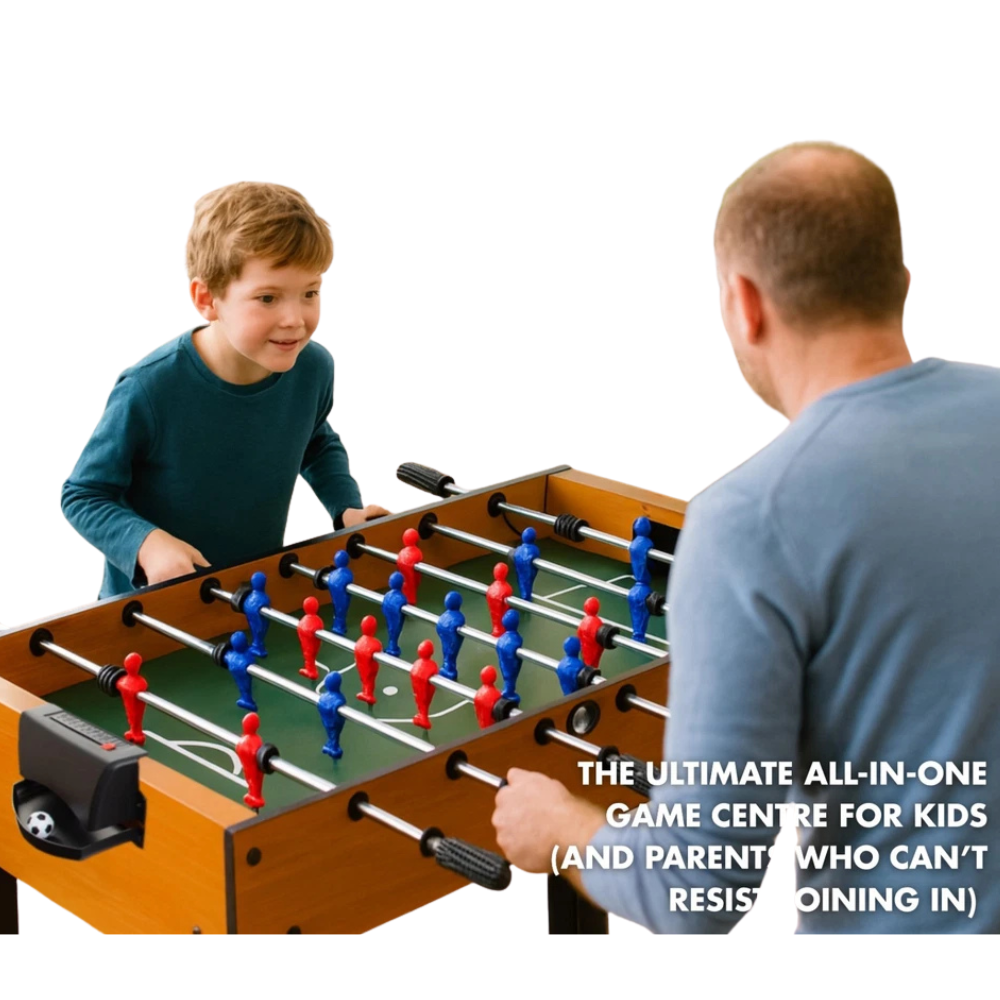 Abeec 3-In-1 Games Table Kids Air Hockey Football Pool Multi Sports Game Table 5+