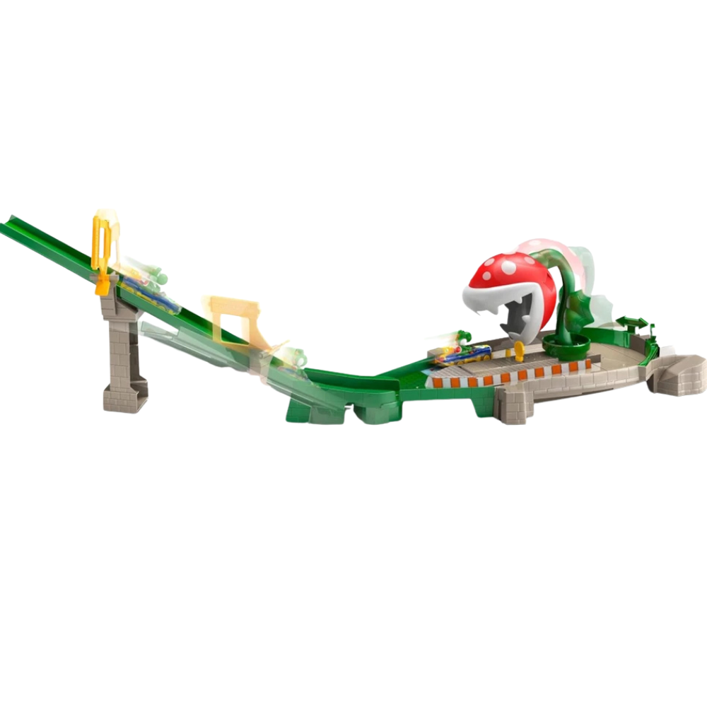 Hot Wheels Mario Kart Piranha Plant Slide Track Set Yoshi 1:64 Vehicle Kids 5+ New