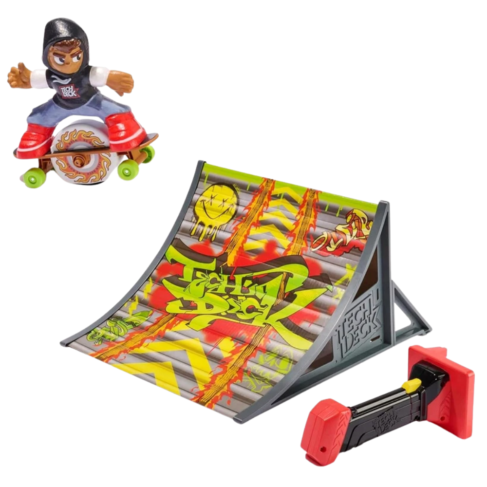 Tech Deck Shred N Blast Motorised Fingerboard Skateboard Ramp Toy Kids 6+ 90 Characters