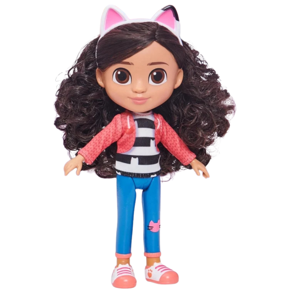 Gabby's Dollhouse Gabby Girl Doll 20.3cm with Cat Ears Headband Poseable Kids Toy