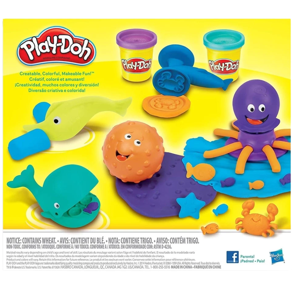 Play-Doh Ocean Tools Creative Playset Undersea Modeling Kit for Kids Ages 3+ Arts Crafts Fun