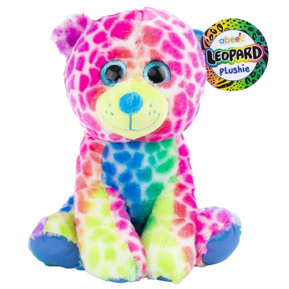 Abeec Leopard Plushie Teddy 28cm Soft & Cuddly Children's Toy Cute Wild Animal Gift