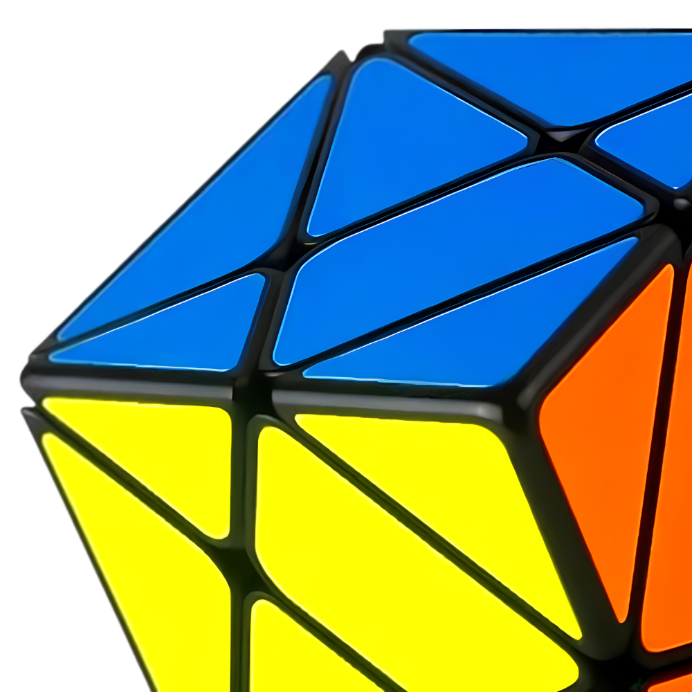 QiYi Axis Cube Black Sticker Speed Puzzle, 3x3 Shape Mod Brain Teaser for Kids and Adults