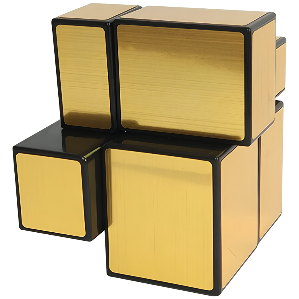 QiYi 2x2 Gold Mirror Cube Puzzle, Smooth Twist Shape Mod Brain Teaser for Kids and Adults